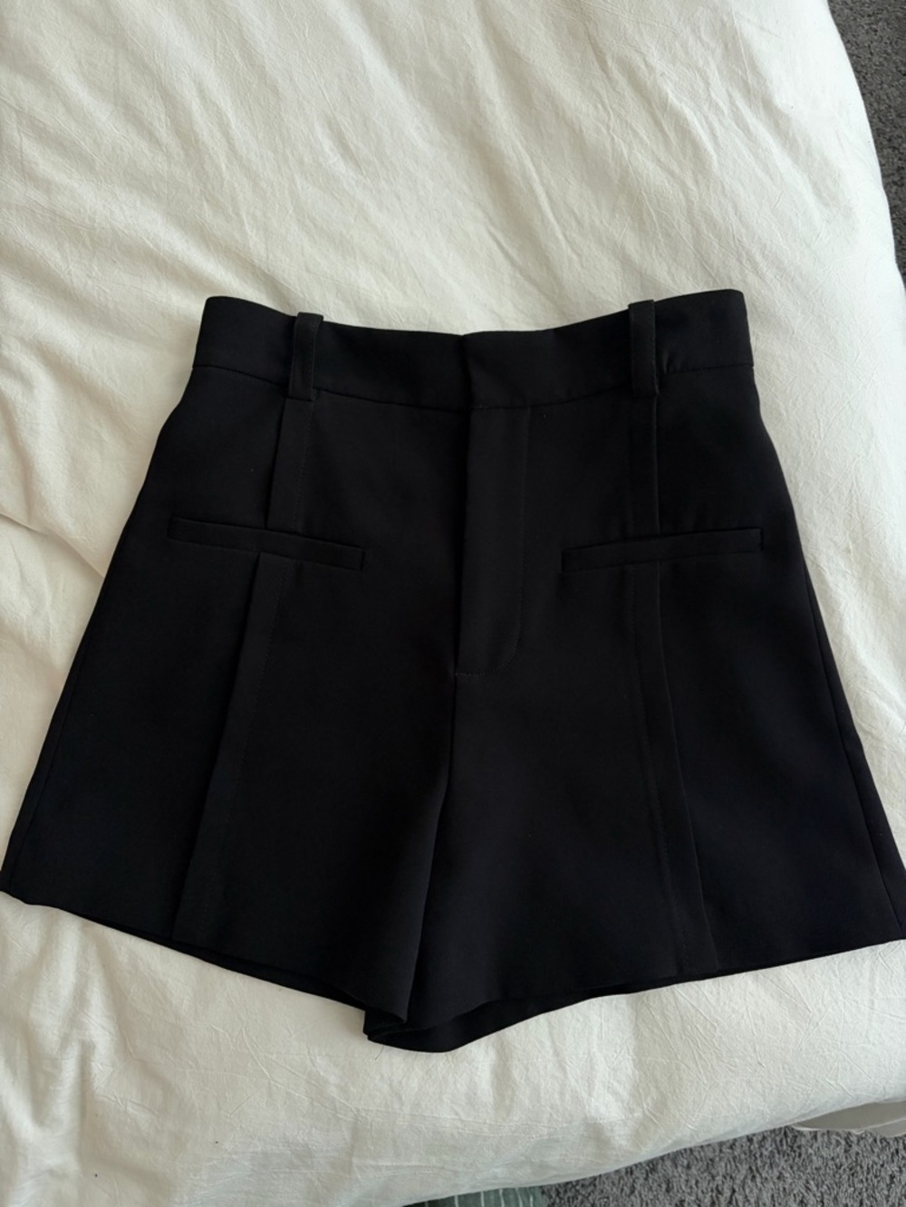 Zara Black High-Waist Tailored Shorts